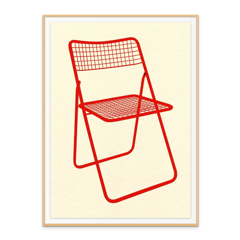 Ted Net Chair Red Art Print