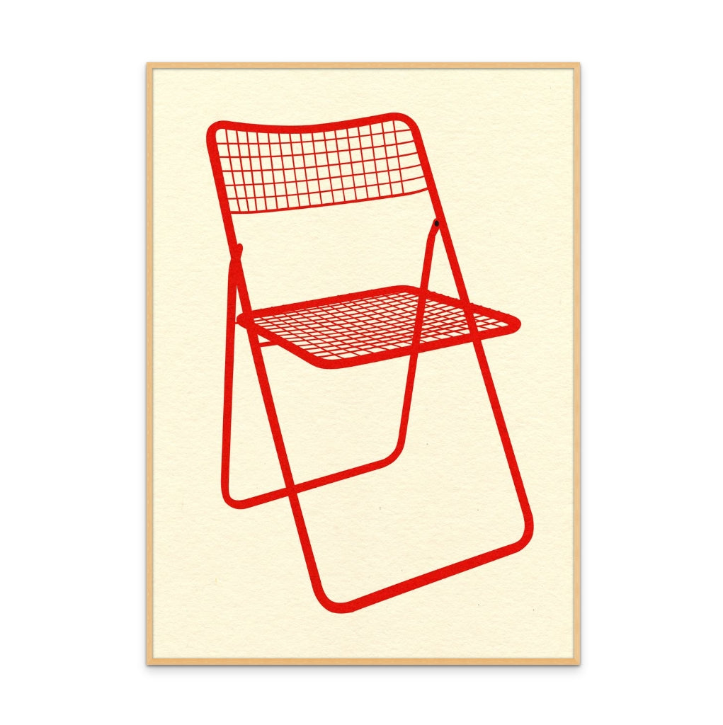 Ted Net Chair Red Art Print