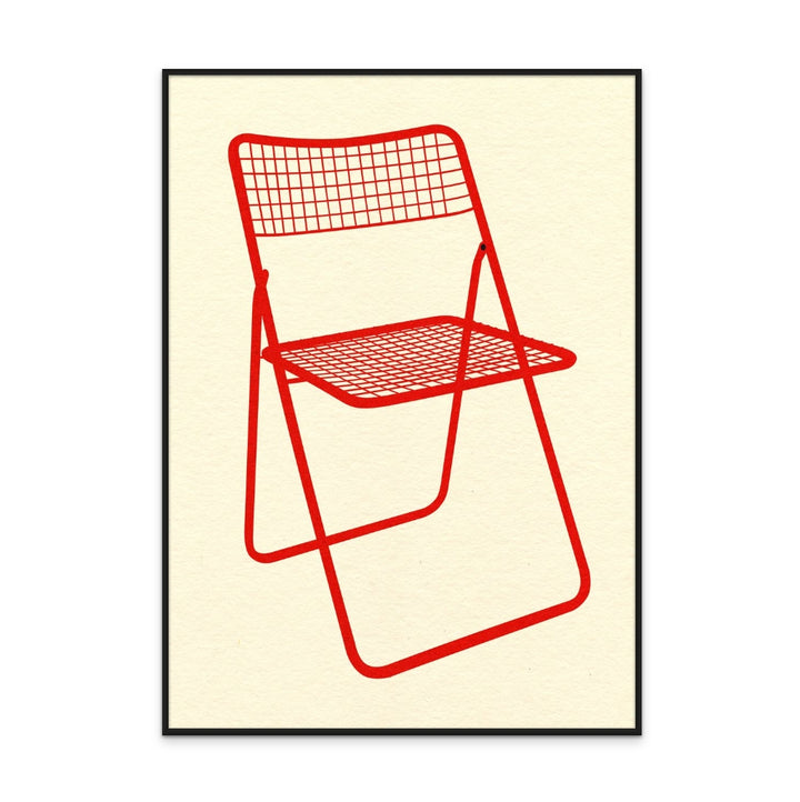 Ted Net Chair Red Art Print