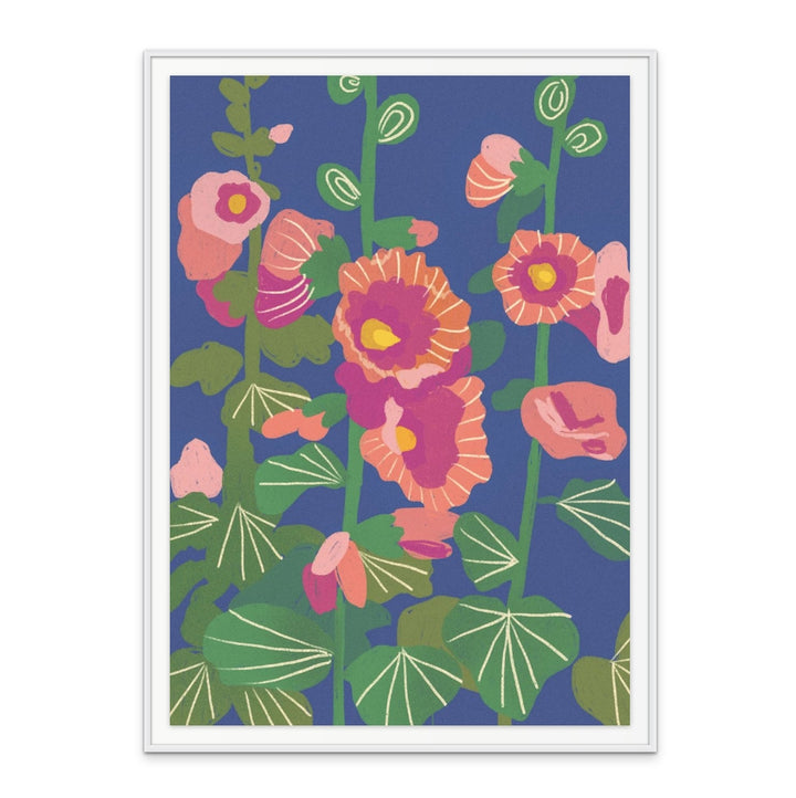 Hollyhocks Art Print