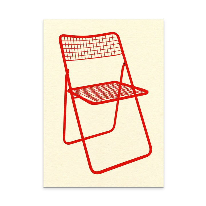 Ted Net Chair Red Art Print