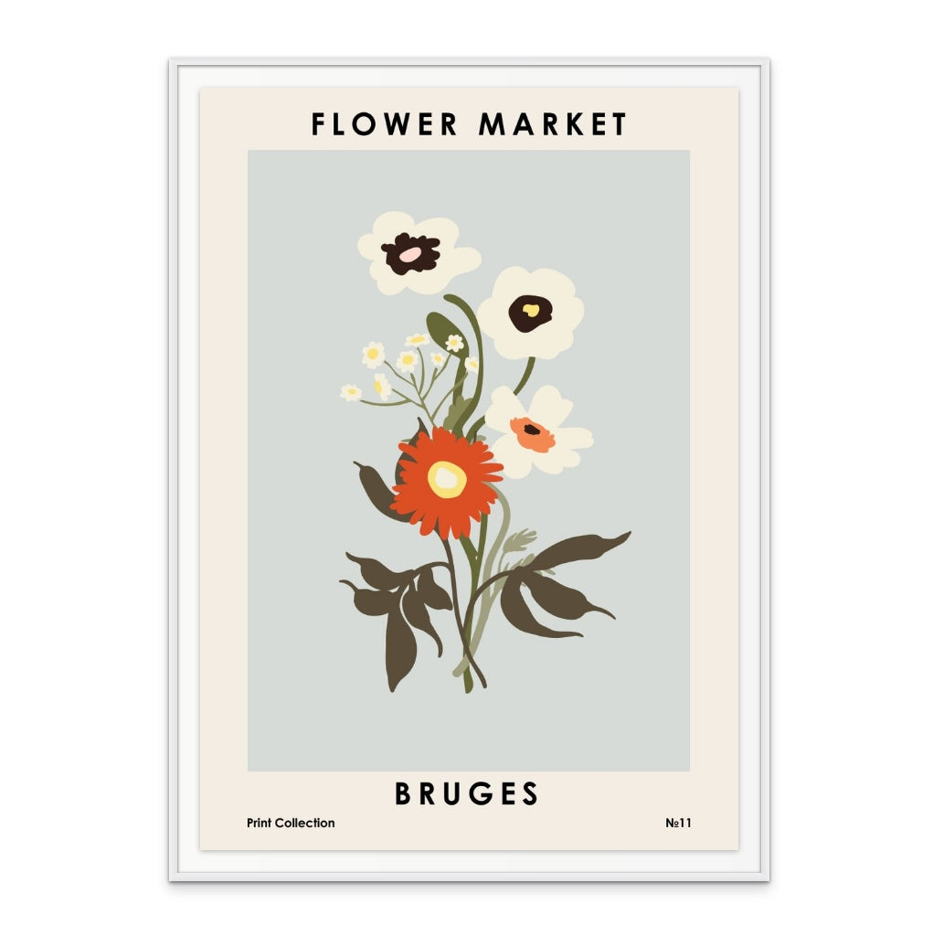 Flower Market Bruges Art Print