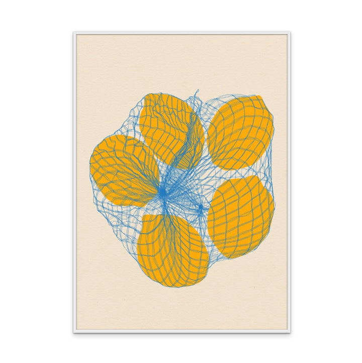 Five Lemons In a Net Bag Art Print