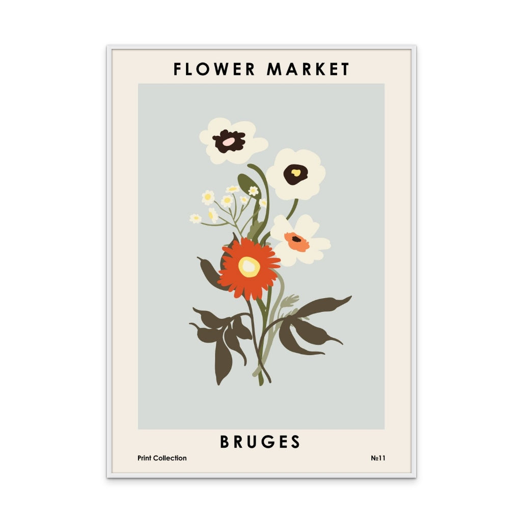 Flower Market Bruges Art Print