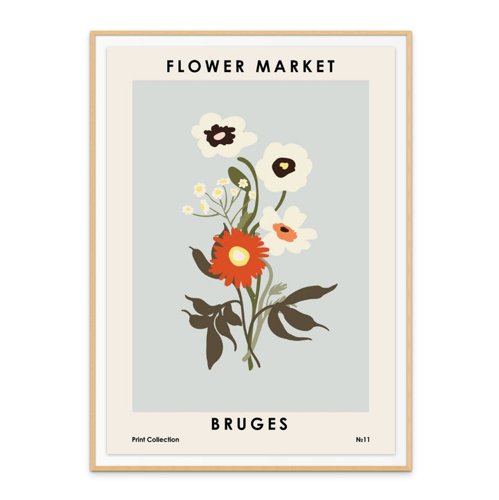 Flower Market Bruges Art Print