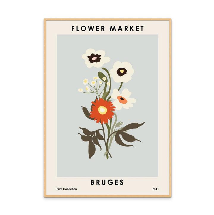 Flower Market Bruges Art Print