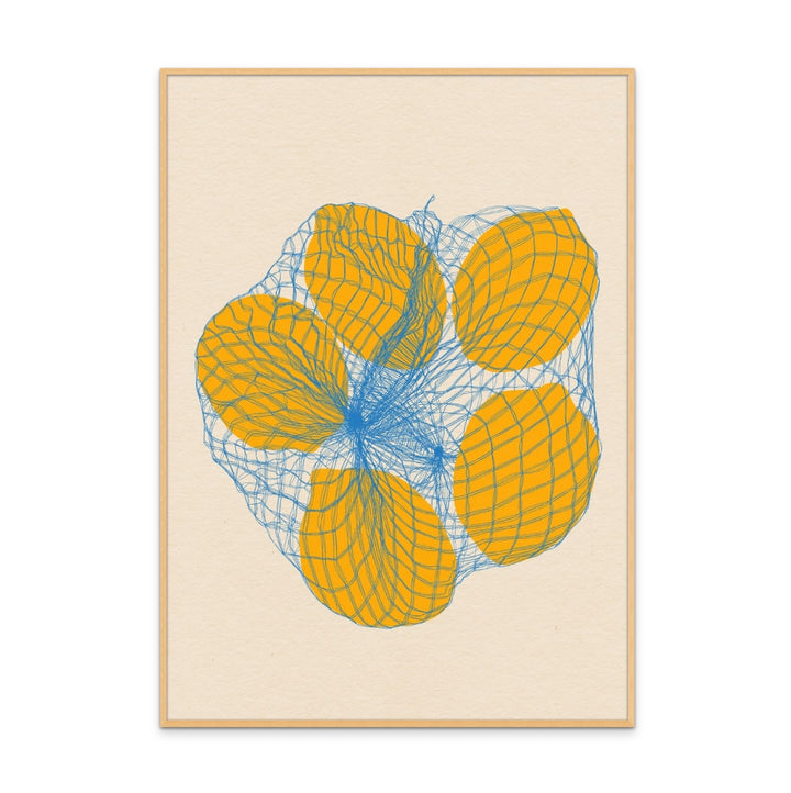 Five Lemons In a Net Bag Art Print