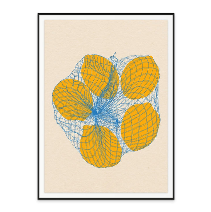 Five Lemons In a Net Bag Art Print