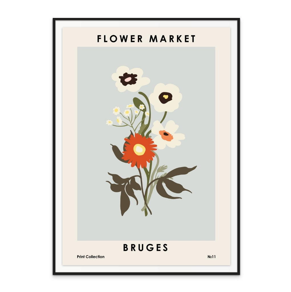 Flower Market Bruges Art Print