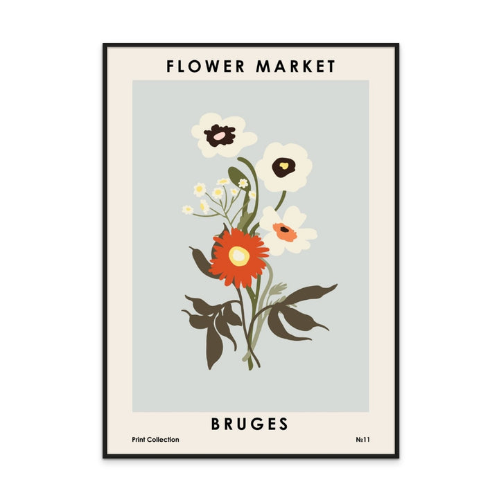 Flower Market Bruges Art Print