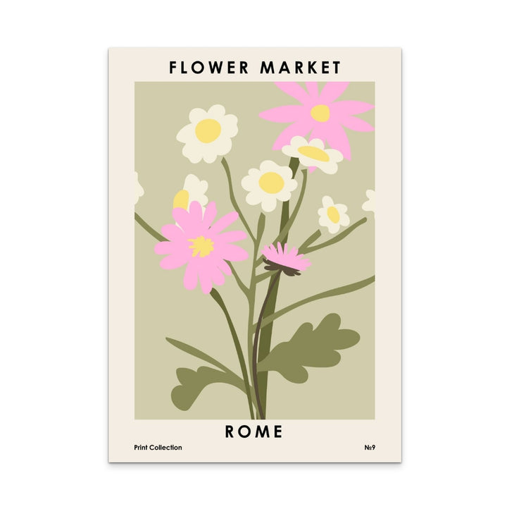 Flower Market Rome Art Print