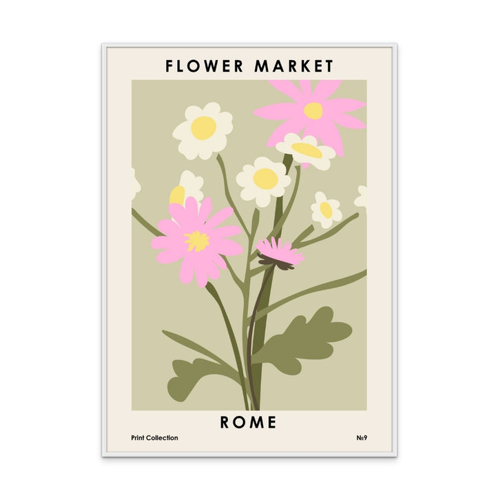 Flower Market Rome Art Print