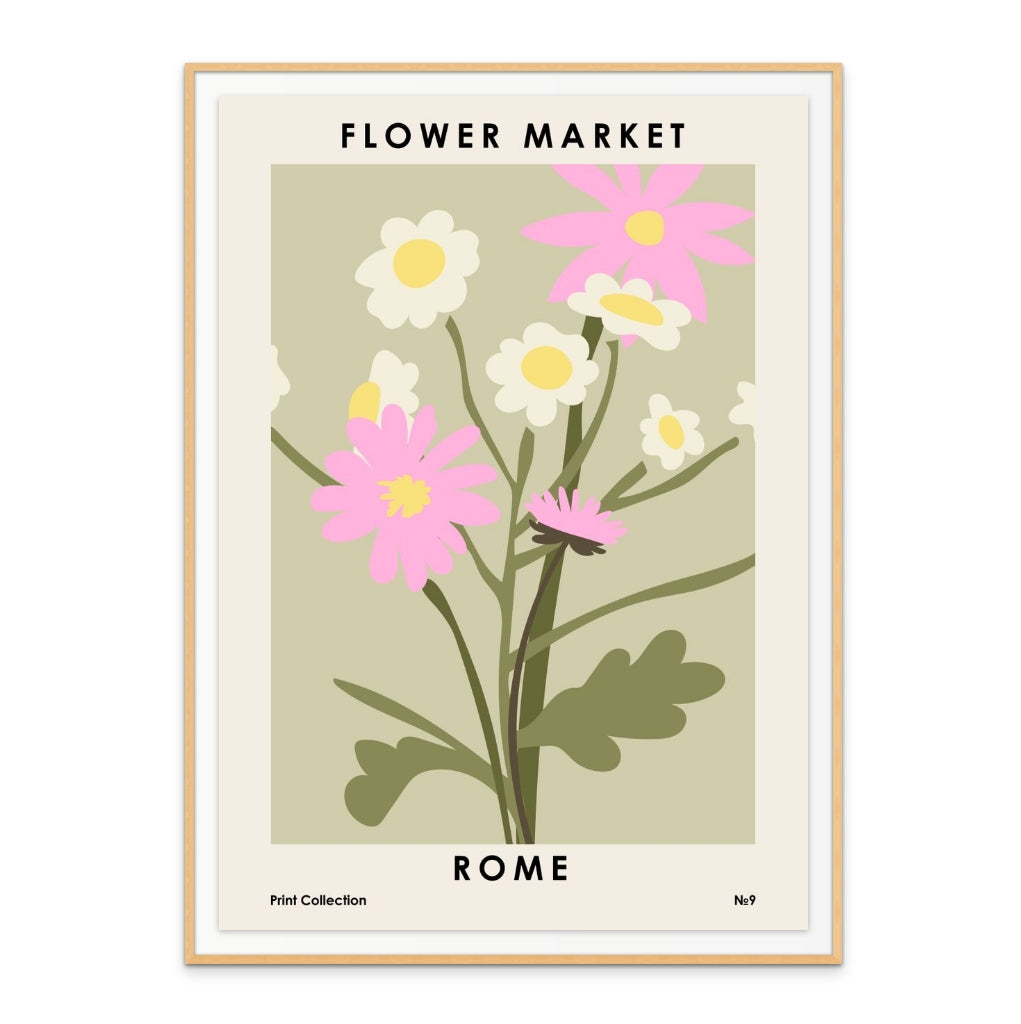 Flower Market Rome Art Print