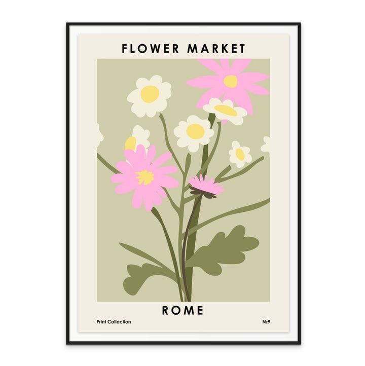 Flower Market Rome Art Print