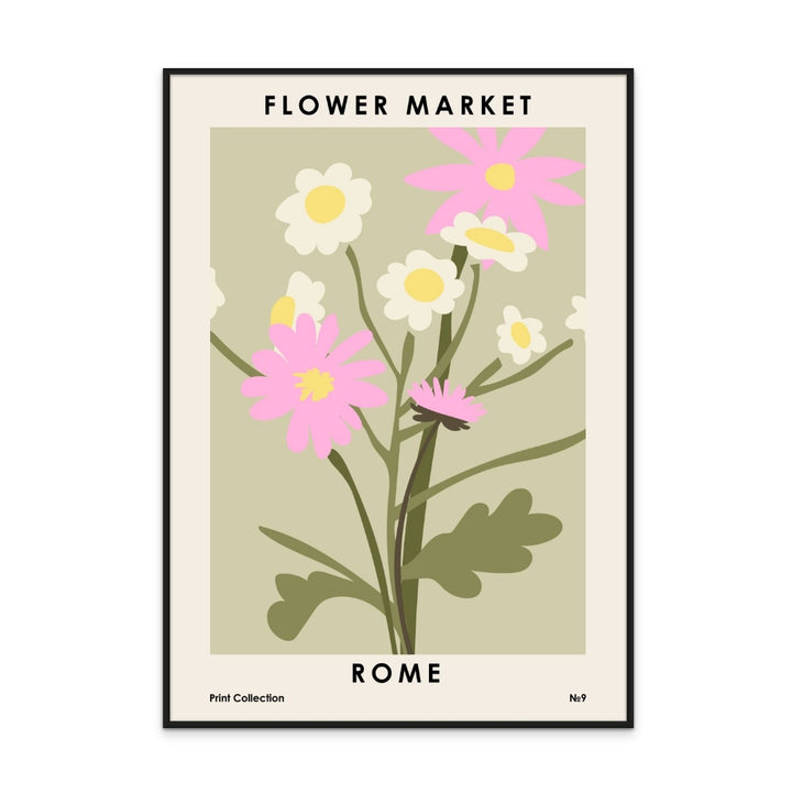 Flower Market Rome Art Print