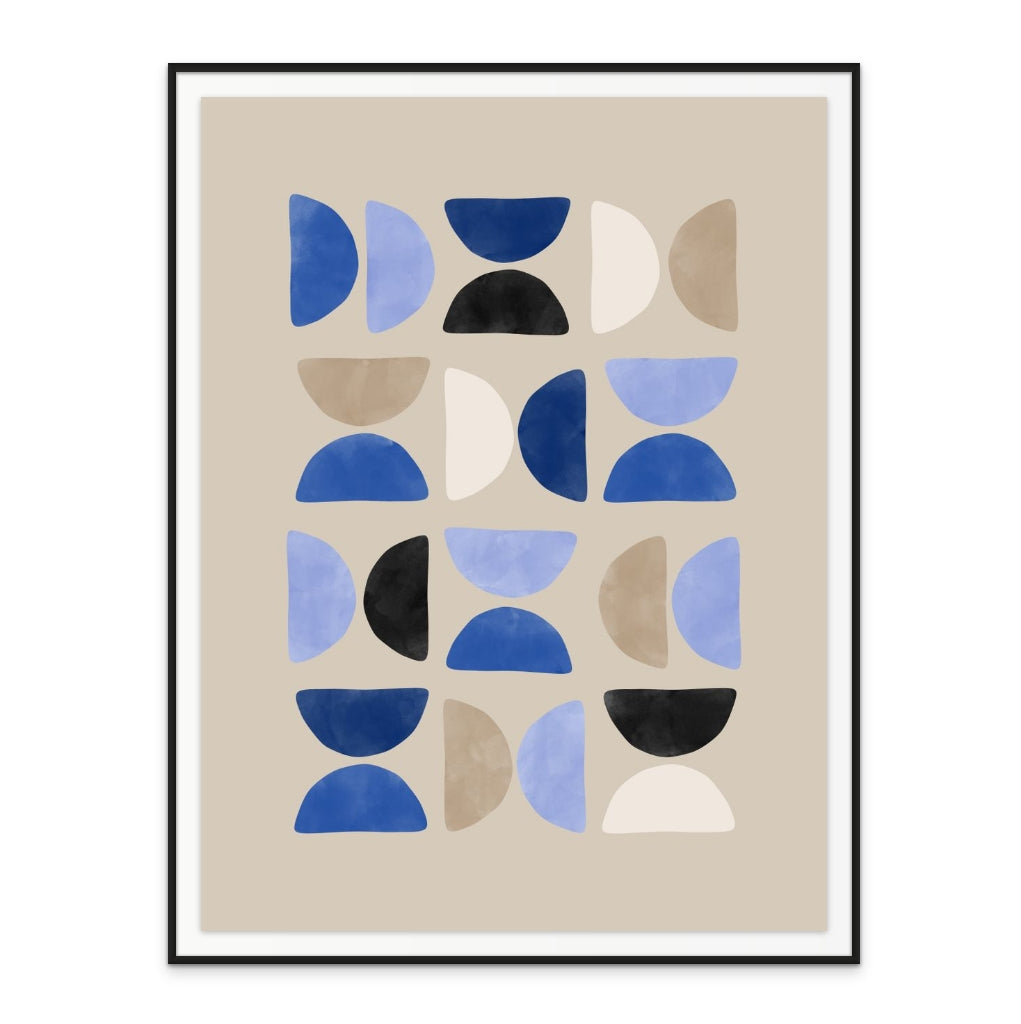 Blue geometric pattern 2 Art Print