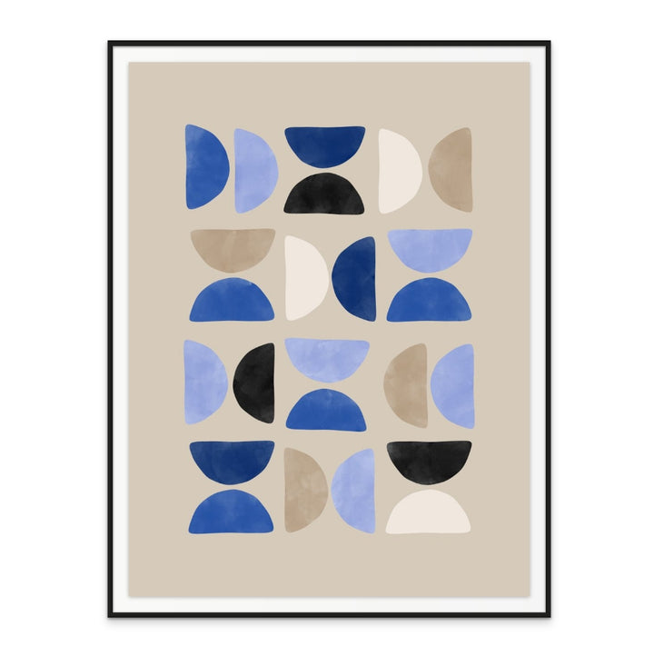 Blue geometric pattern 2 Art Print