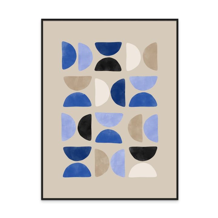 Blue geometric pattern 2 Art Print