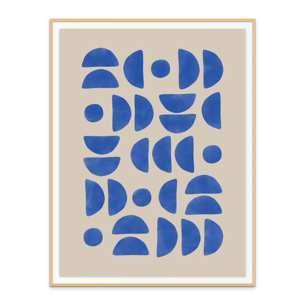 Blue geometric pattern Art Print