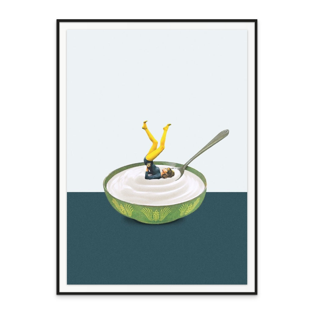 Yoga in my yogurt Art Print