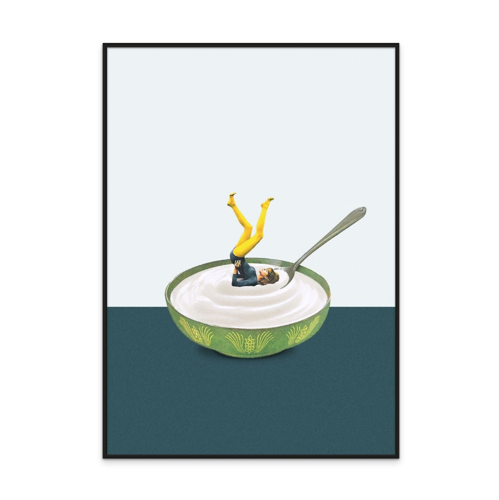 Yoga in my yogurt Art Print