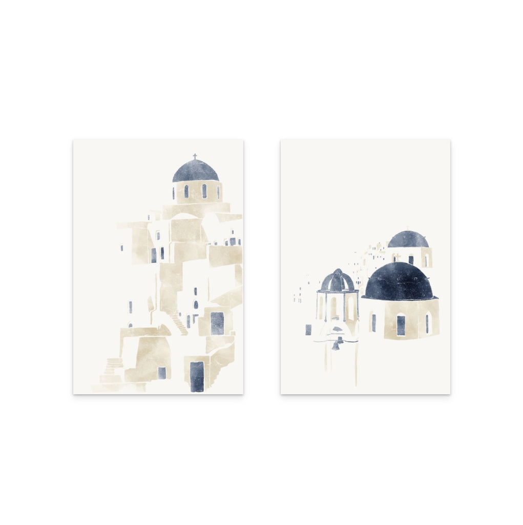 Set "Santorini I" + "Santorini II" Art Prints