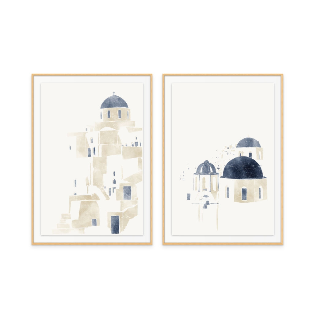 Set "Santorini I" + "Santorini II" Art Prints