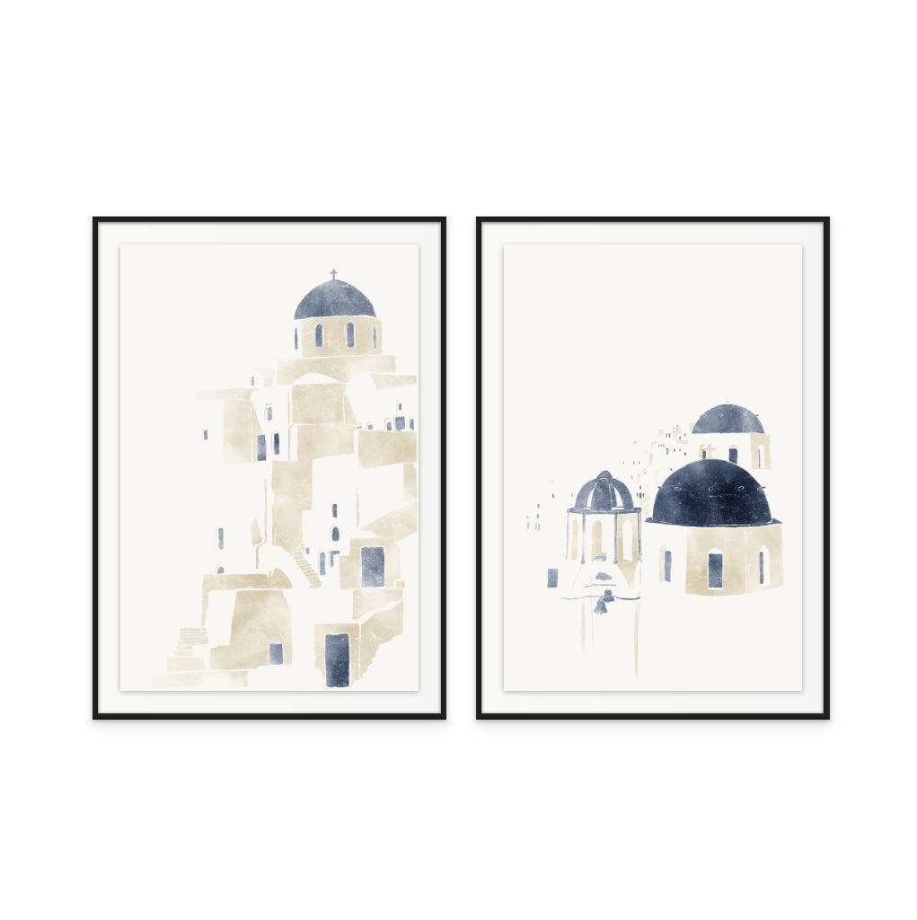 Set "Santorini" Art Prints