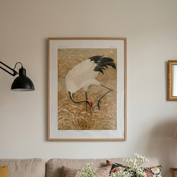 Cuadro "Sarus Crane In Rice Field"