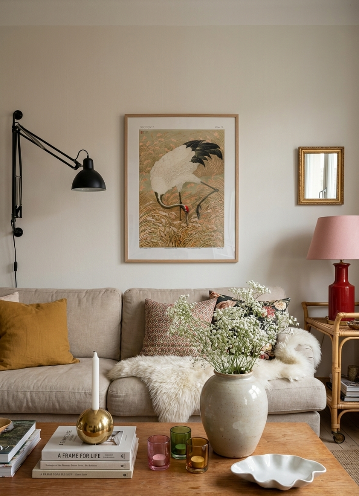 Cuadro "Sarus Crane In Rice Field"