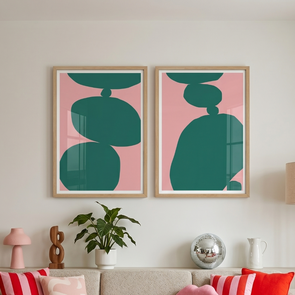 Set de cuadros "Soft Flowing Shapes"