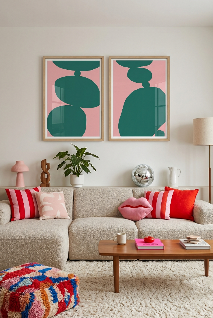 Set de cuadros "Soft Flowing Shapes"