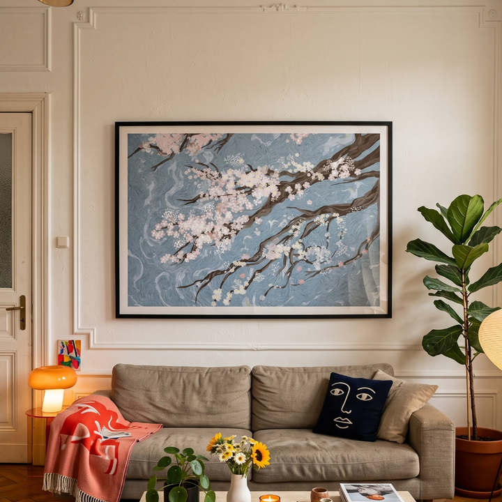 Cuadro "Spring Cherry Blossoms Blue"