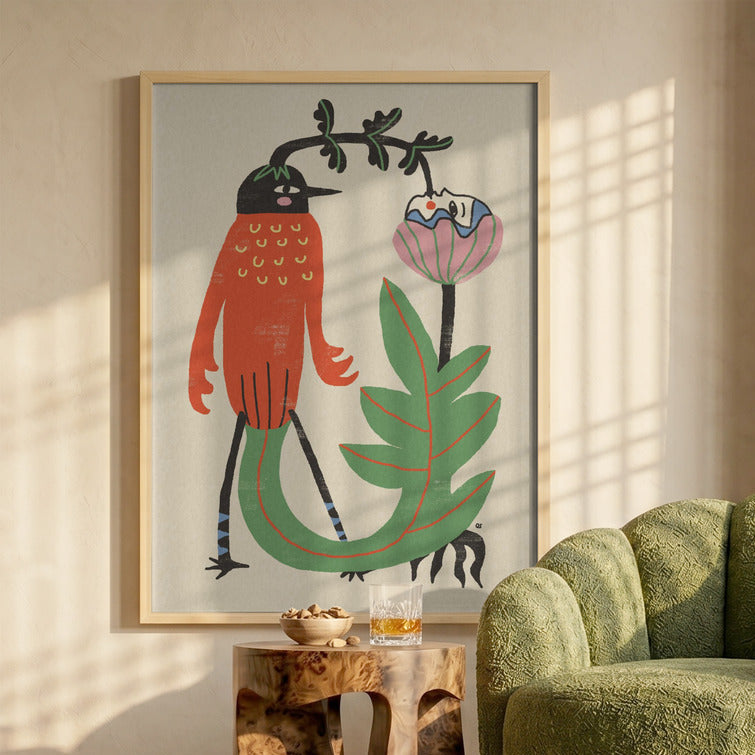 Cuadro "Whimsical Bird and Flower"