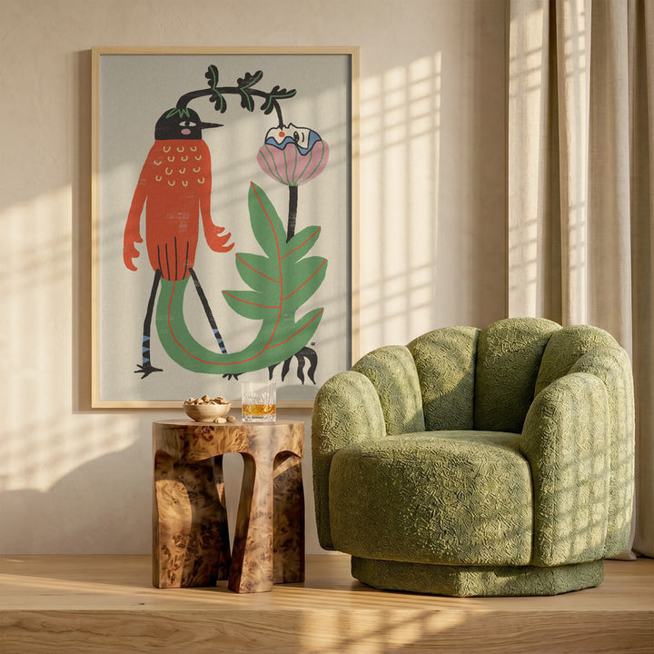 Cuadro "Whimsical Bird and Flower"