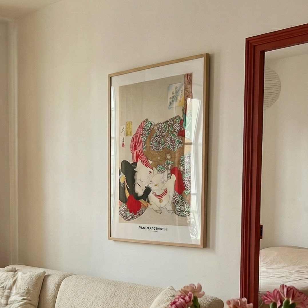 Cuadro "Woman With Pet Kansei Era (1888)"