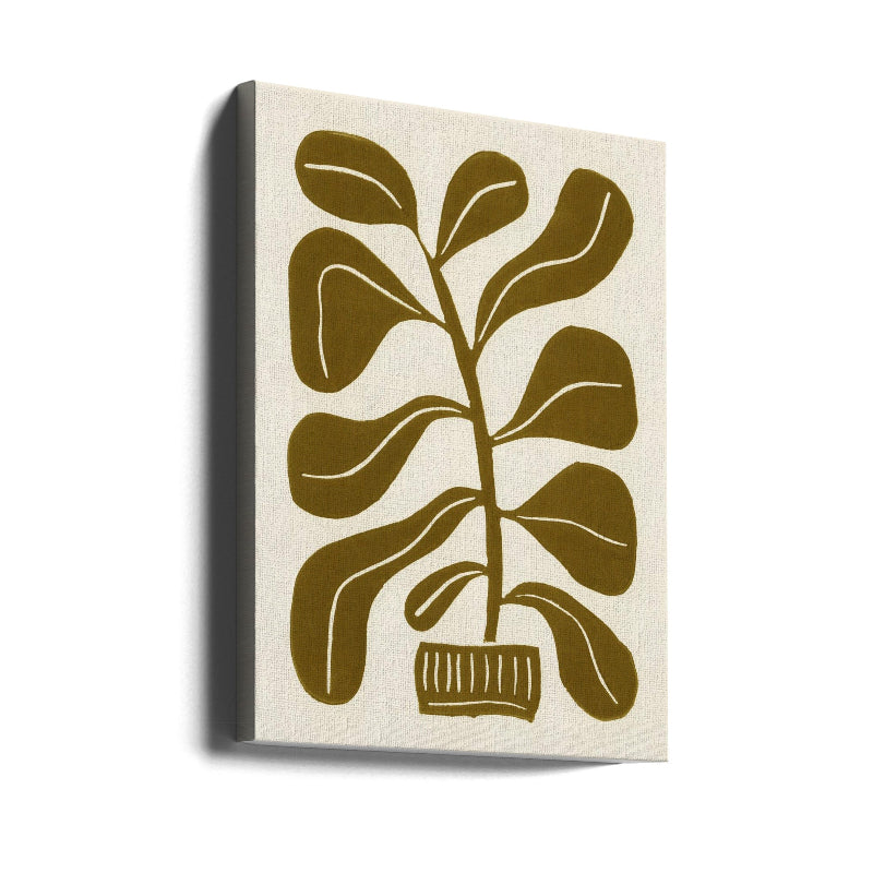 Linocut Houseplant #2 Art Print