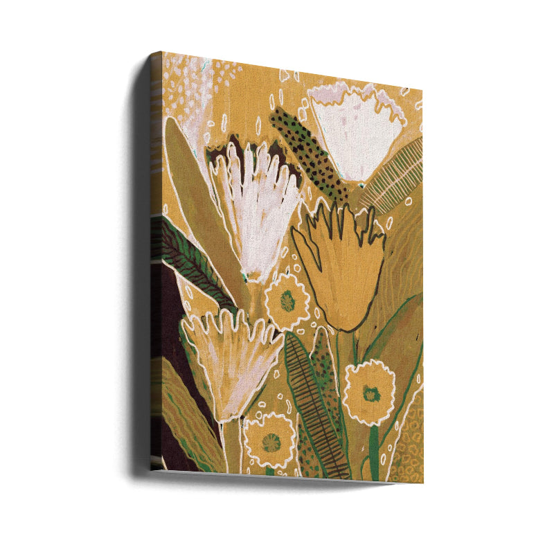 Magic Wildflowers / Yellow to Green Art Print