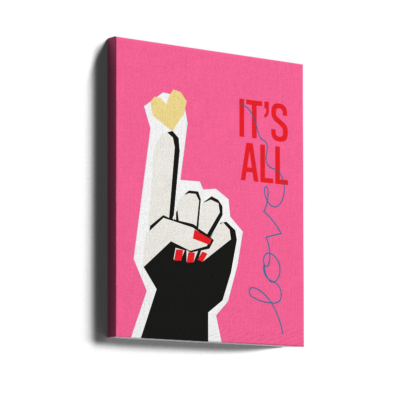 All Love Hand Pink Art Print