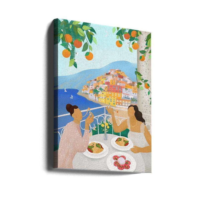 Girls in Positano Art Print