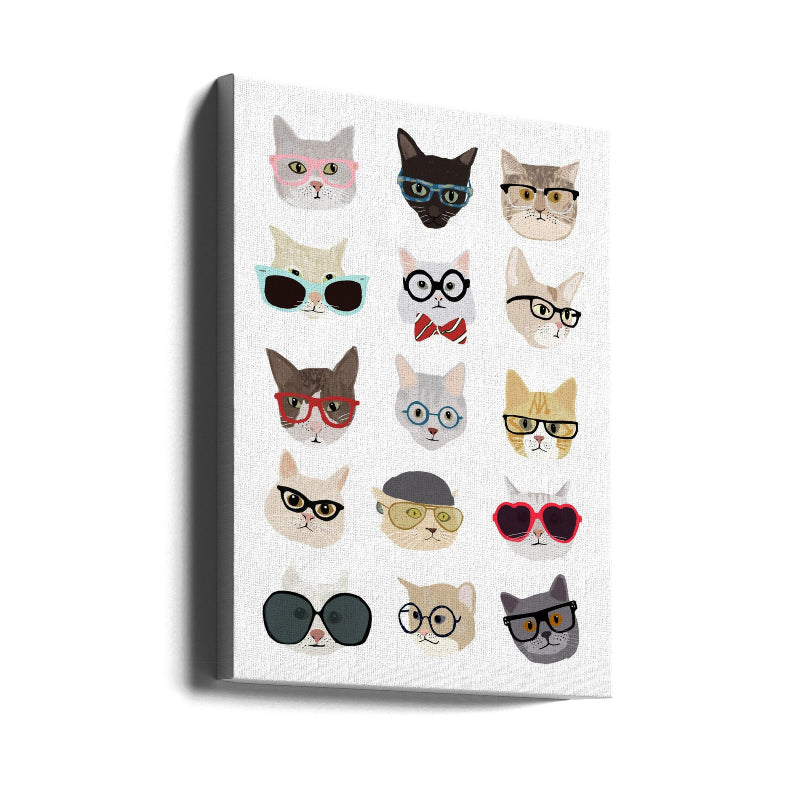 Cats With Glasses Art Print