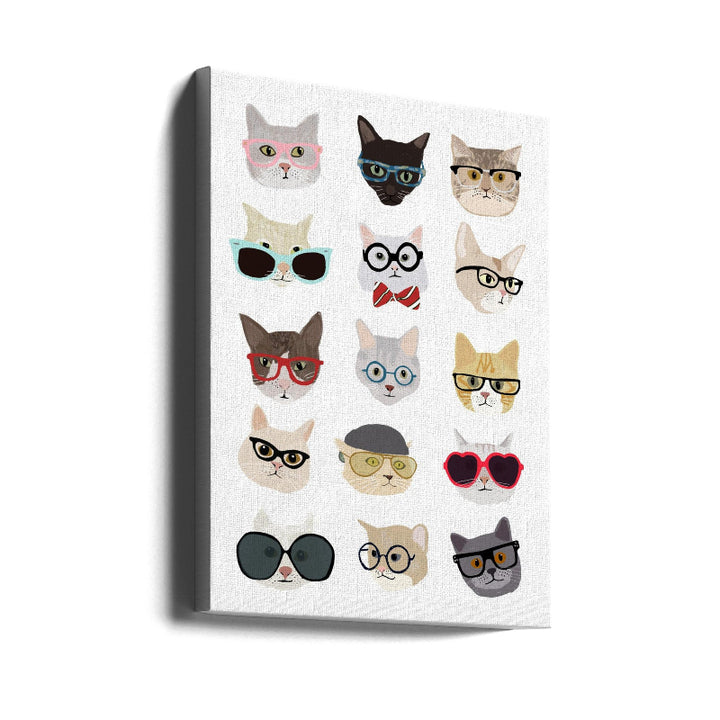 Cats With Glasses Art Print