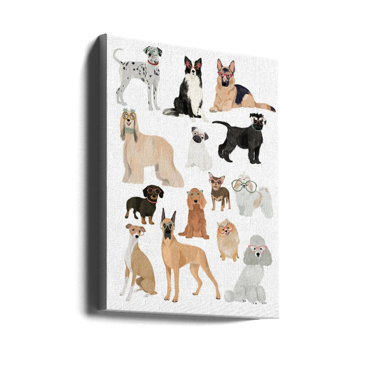 Dogs in glasses Art Print