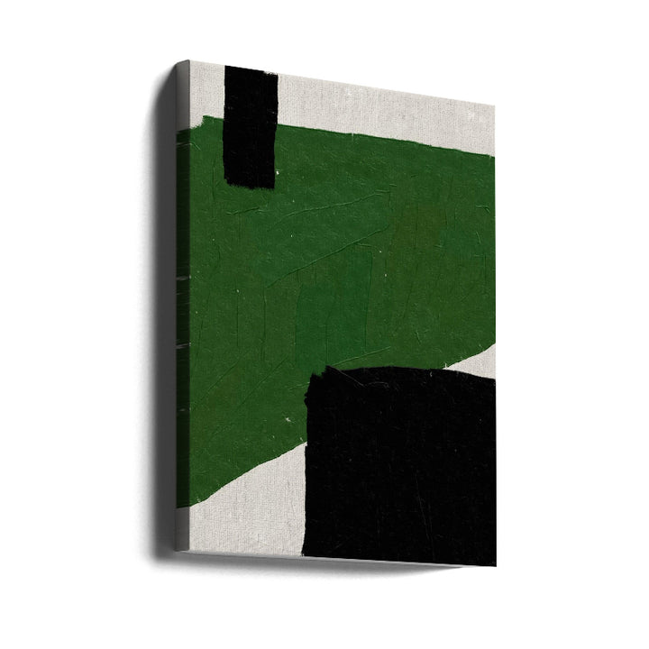 Green Black Oil Abstract No. 2 Art Print