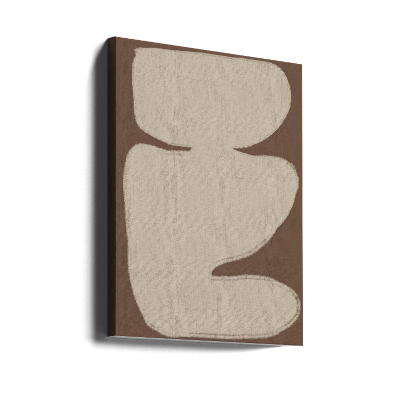 Beige Contemporary Shapes Art Print