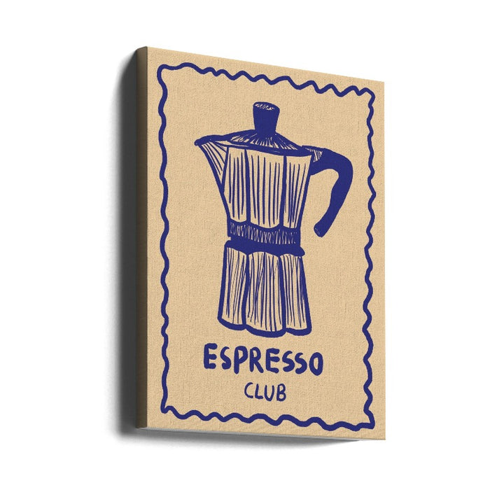 Espresso Club Blau Up Art Print