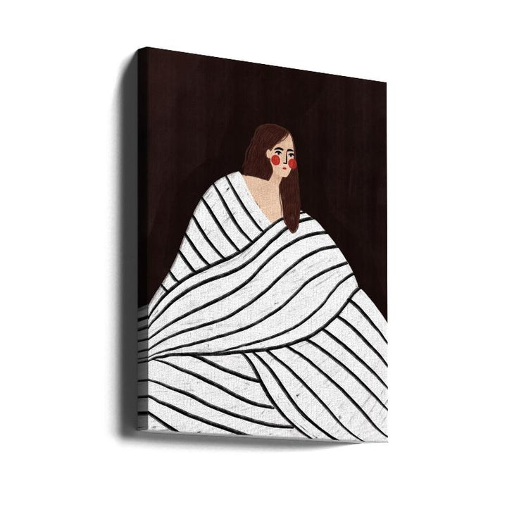 The Woman With Black and White Stripes Art Print