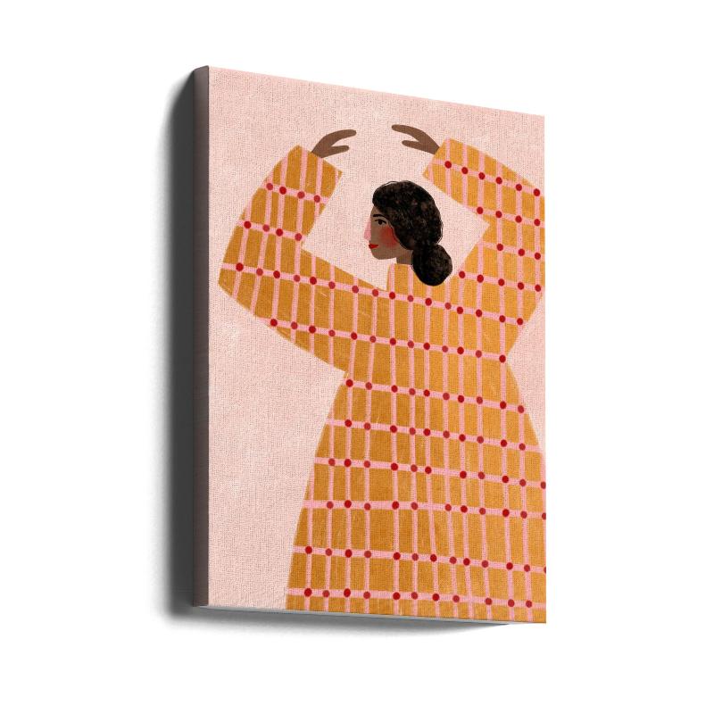 The Woman With the Checked Art Print