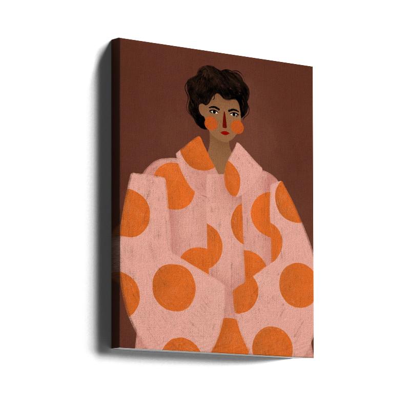 Woman With Orange Dots Art Print