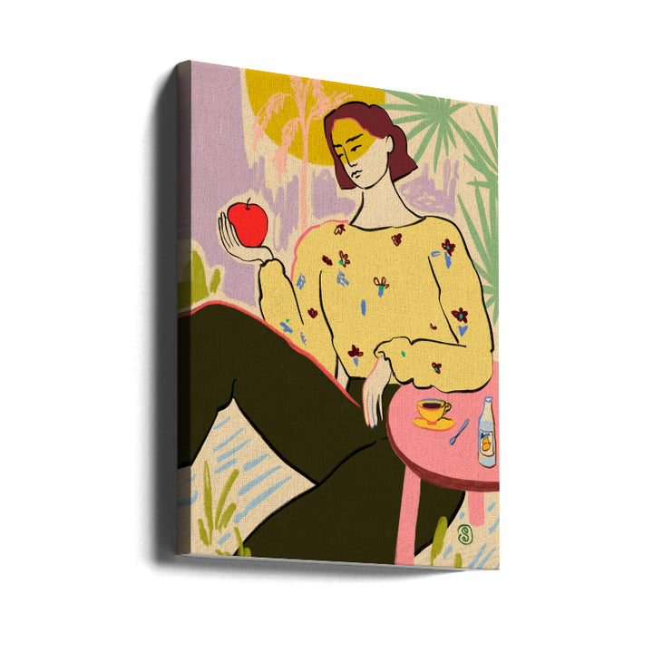 Woman with Apple Art Print